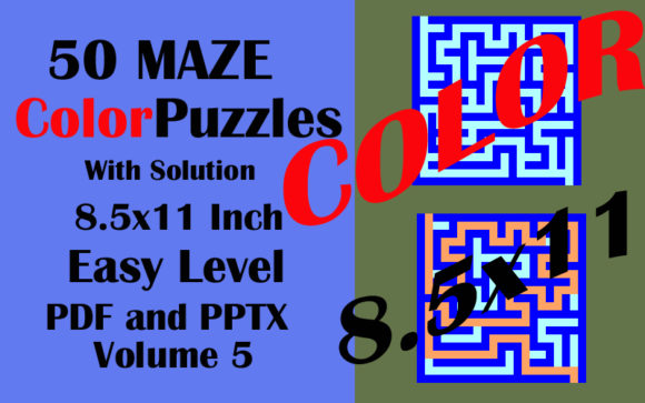 50 Easy KIDS Color Maze 8.5x11 KDP Vol 5: A Ready-Made Creative Asset