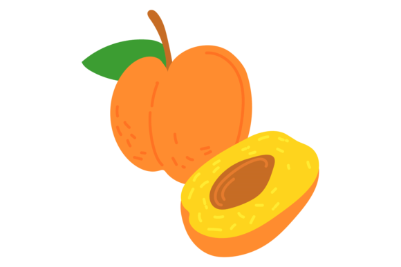 Apricot Color Icon: The Ripe Garden Fruit Symbol for Designers