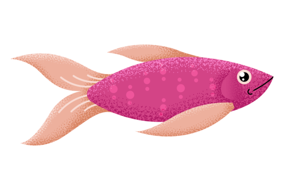 Barb Fish Color Textured Icon: Infusing Aquatic Charm into Design