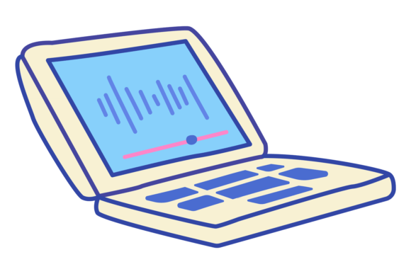 Charming Laptop Color Icon: Cute Hand Drawn Design