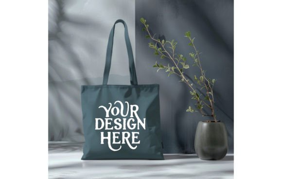 Elevate Your Brand: Tote Bag Blue Spruce Mockup 15