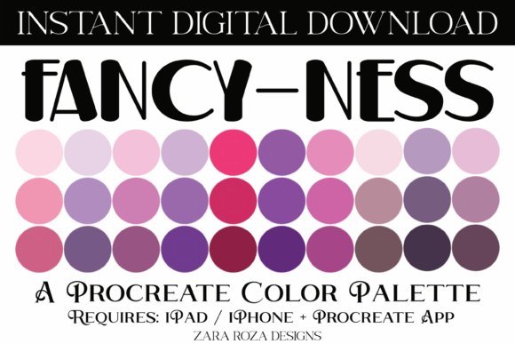 Fancy-ness Procreate Color Palette: A Symphony of Soft & Vibrant Hues