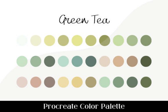 Green Procreate Color Palette: 30 Swatches for Natural Art