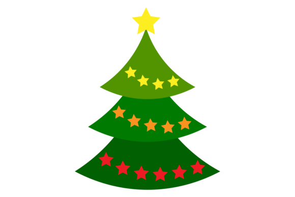 Green Tree Decorated with Color Stars: A Festive Font Guide