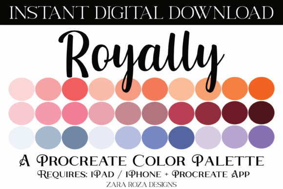 Royally Procreate Color Palette: Your 30-Swatch Toolkit