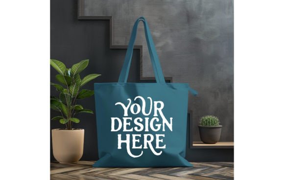 Tote Bag Blue Spruce Color Mockup 10: Elevate Your Design Presentations
