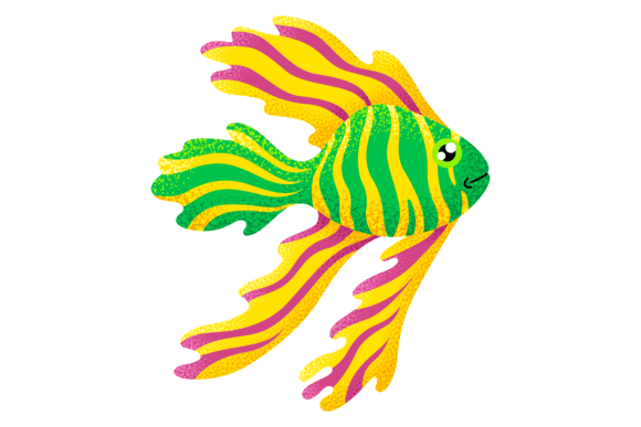 Tropical Fish Textured Icon: Ocean Color for Bold Design