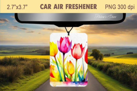 Watercolour Flower Car Air Freshener: A Fresh Take on Floral Design